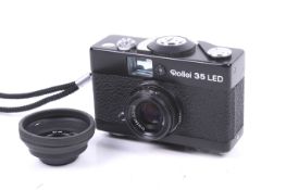 A Rollei Singapore 35 LED 35mm viewfinder camera. Black. With a 40mm f3.