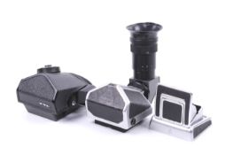 Three Pentacon / Kiev view finders.