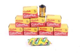 An assortment of expired 35mm film stock.