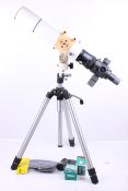 A Borg 77 Achromat telescope and tripod.