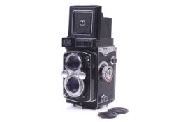 A Yashica-Mat LM 6x6 medium format TLR camera. Serial No. MTL 4020670. With an 80mm f3.