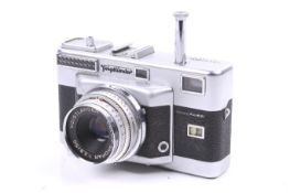 A Voigtlander Vitessa T 35mm rangefinder camera. Chrome. With a Voigtlander 50mm f2.
