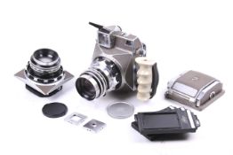 A Linhof Technika Press medium format rangefinder camera outfit.
