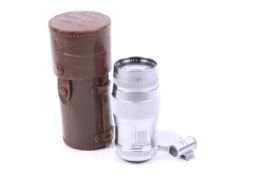 An Canon 135mm f3.5 LTM rangefinder lens. Chrome. Serial No. 52921.