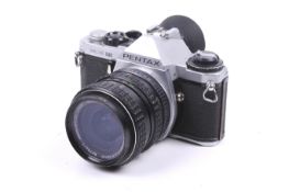 A Pentax ME Super 35mm SLR camera. Serial number 2562444. With an SMC Pentax-M 28-50mm f3.5-4.