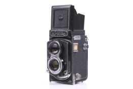 A Minolta Autocord 6x6 medium format TLR camera. Serial No. 367043. With a Minolta 75mm f3.