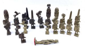 A contemporary cast metal chess set.