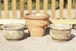 Three garden pots.