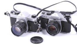 Two Pentax SLR cameras.