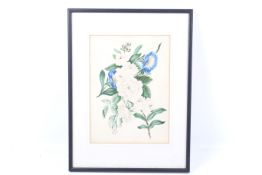 An antique watercolour depicting a floral study.