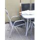 A set of six garden chairs, a rectangular table and a parasol. - Image 2 of 2