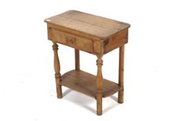 A vintage oak side table.