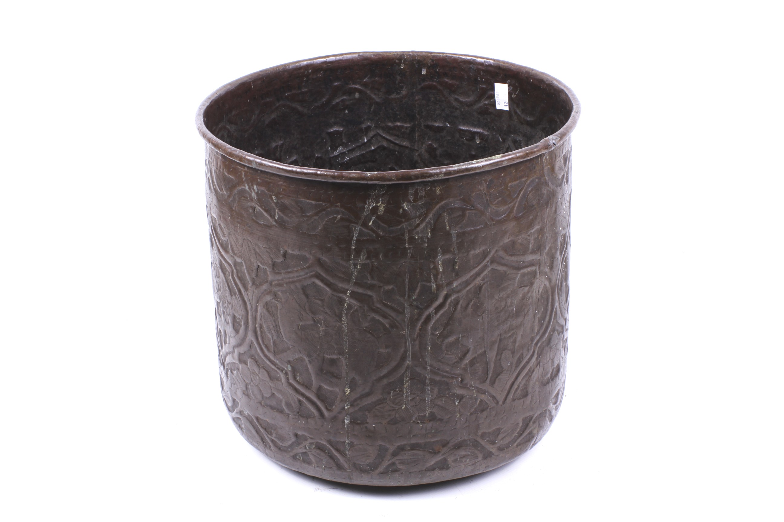 A 19th century copper coal bucket.