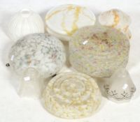 A collection of early 20th century glass lampshades.