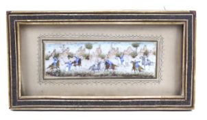 An Anglo hand painted picture on bone. Depicting a battle scene, 3.