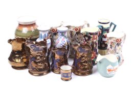 A collection of 20th century ceramic jugs and vases.