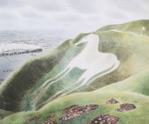 After Eric Ravilious (1903-1942) 'Westbury White Horse' limited edition print. No. 43/950.