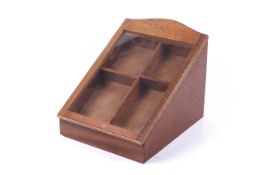 A vintage oak shop display small cabinet.