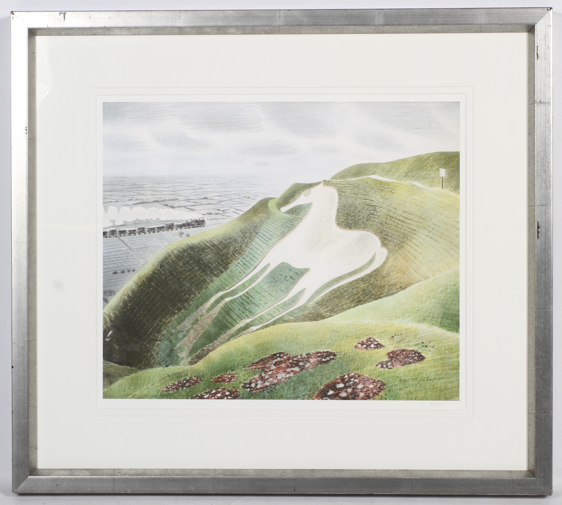 After Eric Ravilious (1903-1942) 'Westbury White Horse' limited edition print. No. 43/950. - Image 2 of 2