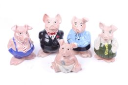 A complete set of five Natwest Wade piggy bank money boxes. Max.