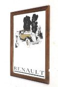 A vintage advertising mirror promoting 'Renault' cars.
