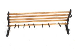 A contemporary kitchen pan rack.