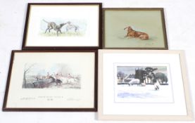 Four prints and pictures. Including a J.