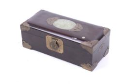 A 20th century Chinese hardwood jewellery casket box.