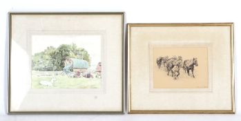 Two Juliet Jefferey (XX-XXI century), 'Gypsy' watercolours. Both signed lower right.