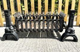 A cast iron fire grate.