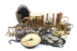 An assortment of Victorian and later metalware.