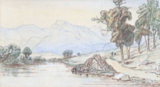 C. Sheperd - landscape watercolour. Signed and dated 1884 lower left. Framed and glazed.