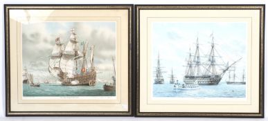 Mark R Myers (1945) - two signed naval prints.