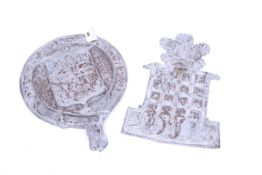 Two lead fire insurance mark wall plaques.