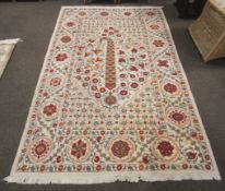 A Persian style garden wool carpet rug.