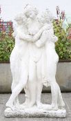 A 'Decor Garden' white reconstituted stone model of the three graces. Approx.