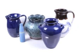 Five pieces of studio pottery.