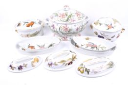 A selection of Royal Worcester oven to table ware and a hand painted tureen.