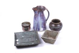 A collection of five assorted Studio Art pottery. Including Tessa Buckley dish, etc. Max.