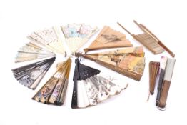 A collection of vintage hand fans.