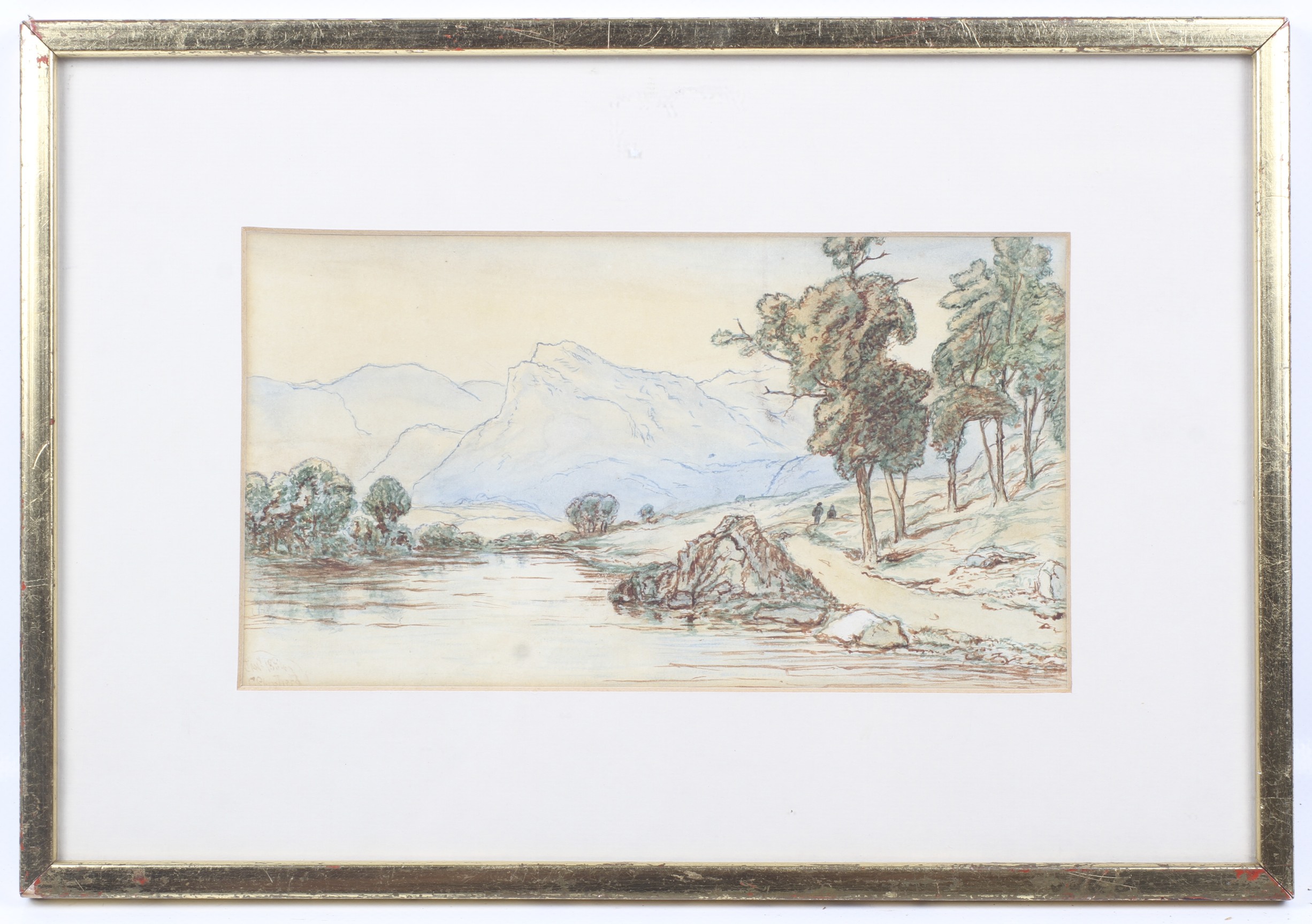 C. Sheperd - landscape watercolour. Signed and dated 1884 lower left. Framed and glazed. - Image 2 of 2