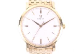 Omega, a gentleman's 18ct gold round bracelet watch, circa 1959.
