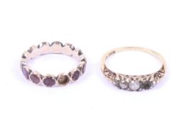 Two 19th century gold and gem set rings.