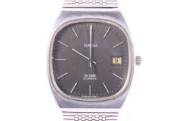 Omega, De Ville, a gentleman's stainless steel quartz oblong bracelet watch, circa 1980.