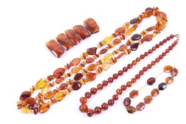 Four pieces of Baltic Amber jewellery.