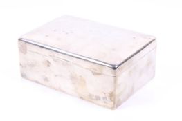A silver mounted rectangular cigar box.
