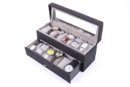 A collection of ten vintage and modern wrist and bracelet watches.