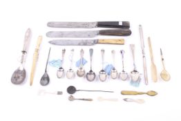 A Roman Britain small spoon and other items from a private collection.