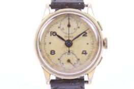 Marex, a gentleman's gold-plated and stainless steel round chronograph wrist watch, circa 1945(?).