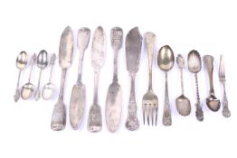 A collection of William IV and later silver flatware,
